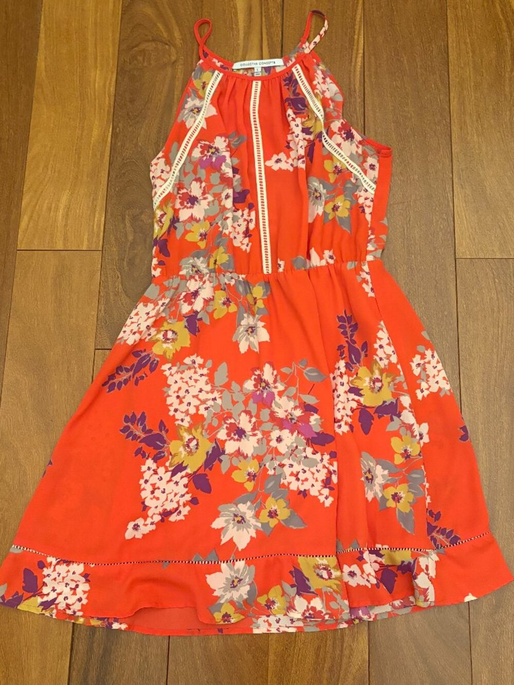 Collective Concepts Joilee red floral halter dress